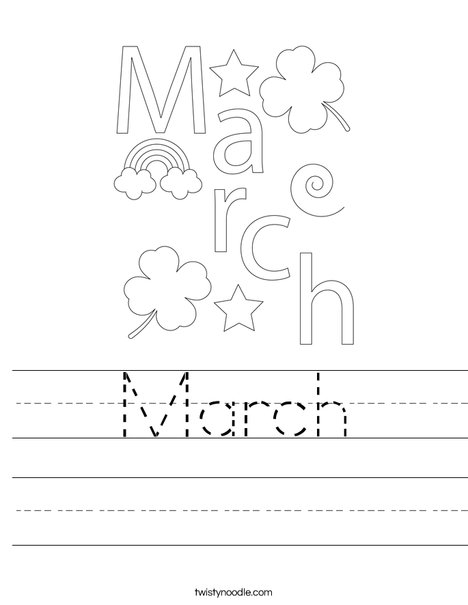 March Worksheet - Twisty Noodle