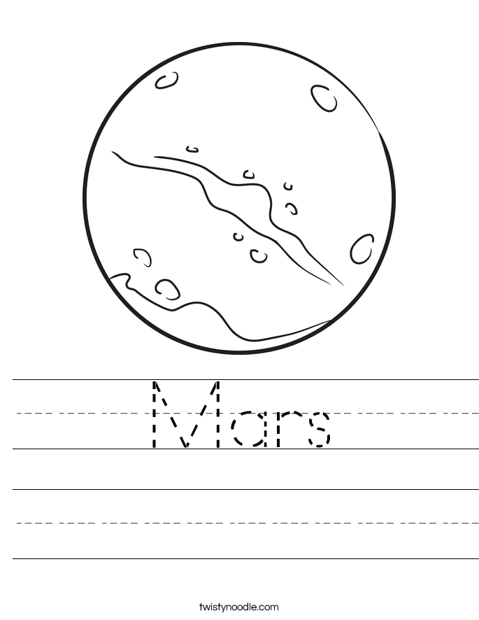 Mars Worksheet - Twisty Noodle