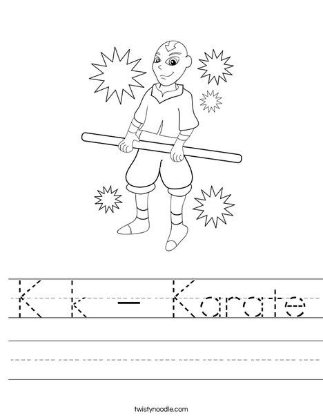 K K Karate Worksheet Twisty Noodle k-k-karate-worksheet-twisty-noodle