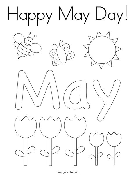 Happy May Day Coloring Page - Twisty Noodle