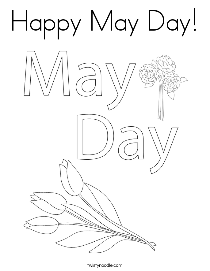 Happy May Day Coloring Page Twisty Noodle