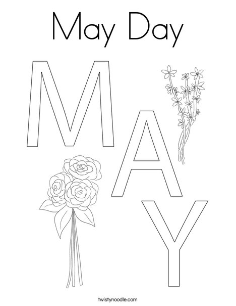 May Day Coloring Page - Twisty Noodle