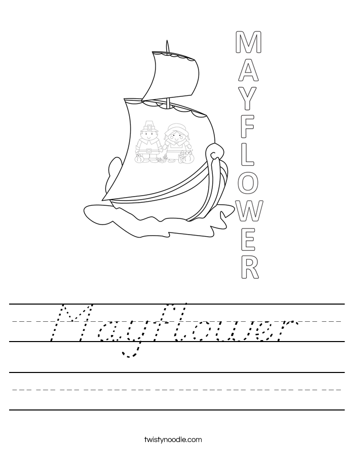 Mayflower Worksheet - D'Nealian - Twisty Noodle