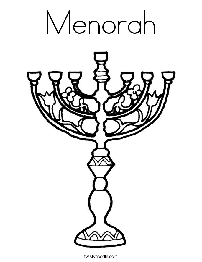 Menorah Coloring Page - Twisty Noodle