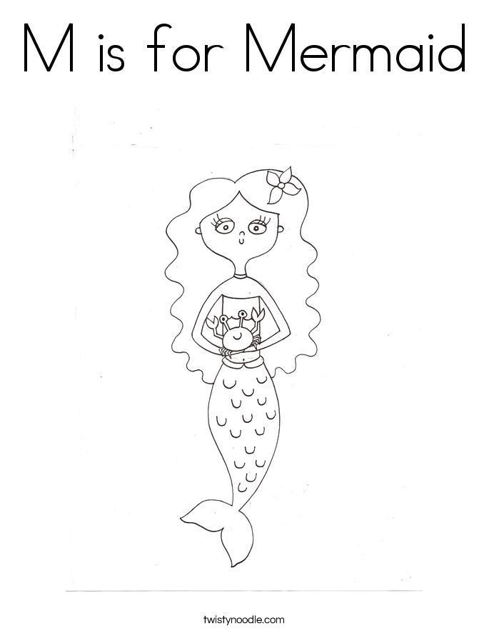 M is for Mermaid Coloring Page - Twisty Noodle M is for Mermaid Coloring Page - Twisty Noodle