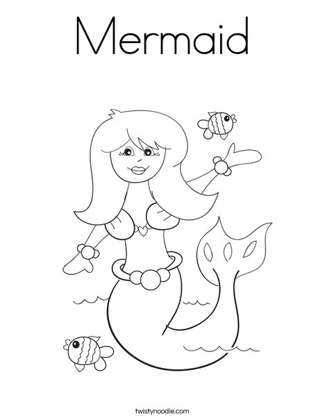 Mermaid Coloring Page - Twisty Noodle Mermaid Coloring Page - Twisty Noodle