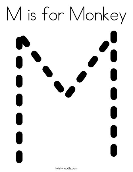 m for monkey coloring pages - photo #42