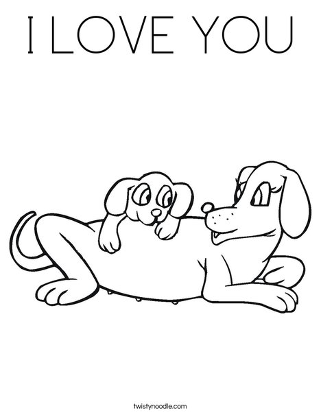 I LOVE YOU Coloring Page - Twisty Noodle