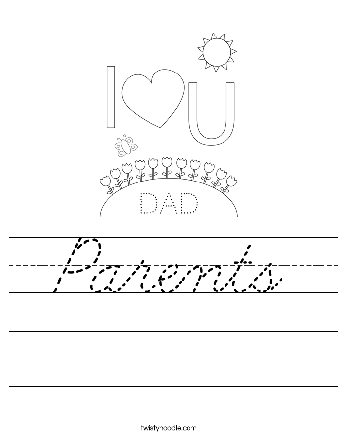 Parents Worksheet - Cursive - Twisty Noodle