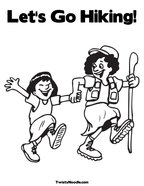Let's Go Hiking Coloring Page