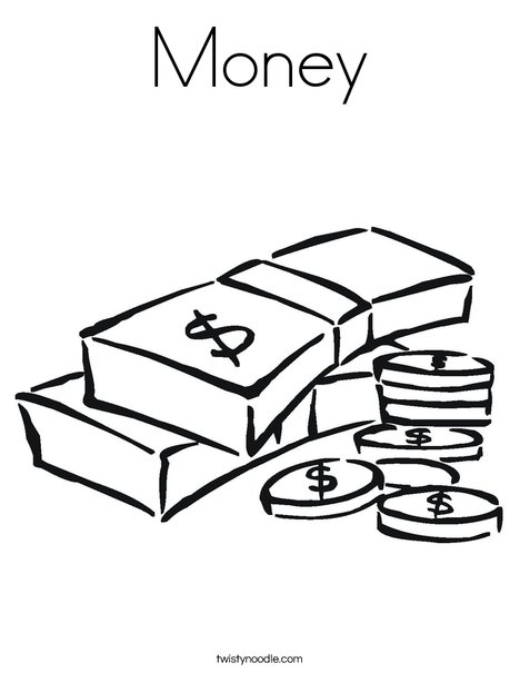 Money Coloring Page Money Coloring Page