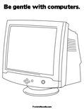 Be gentle with computers.Coloring Page