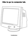 I like to go to computer lab.Coloring Page