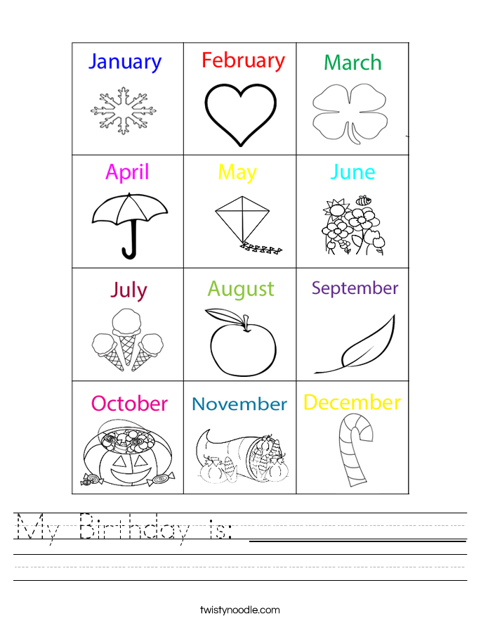 My Birthday Is Worksheet Twisty Noodle