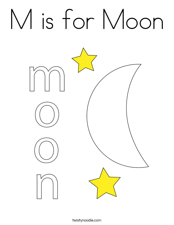 m for moon coloring pages - photo #4