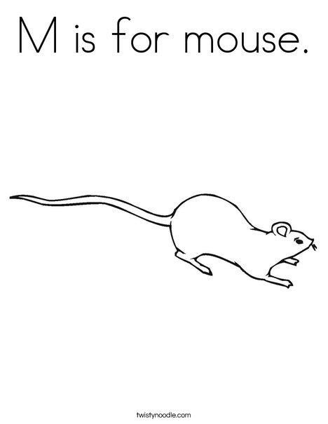 m for mouse coloring pages - photo #12