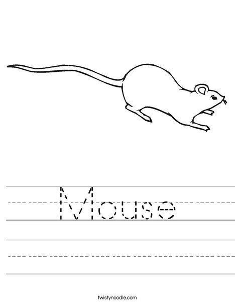Mouse Worksheet - Twisty Noodle