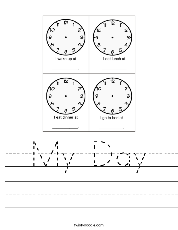 My Day Worksheet - Twisty Noodle