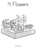 4 FlowersColoring Page