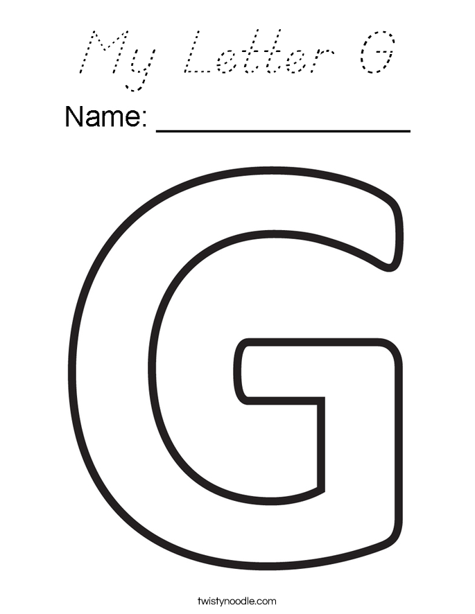 My Letter G Coloring Page D'Nealian Twisty Noodle