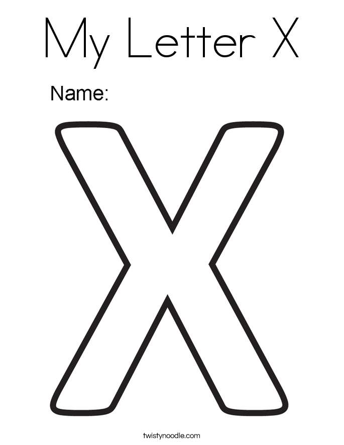 My Letter X Coloring Page Twisty Noodle My Letter X Coloring Page Twisty Noodle