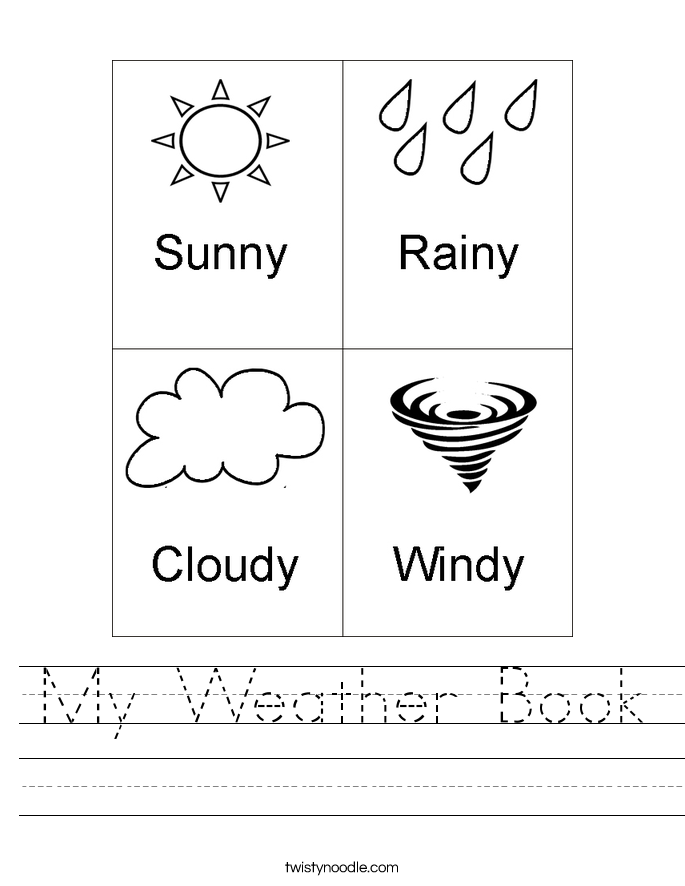 Worksheet preschool Weather  weather Book worksheet My Noodle Twisty