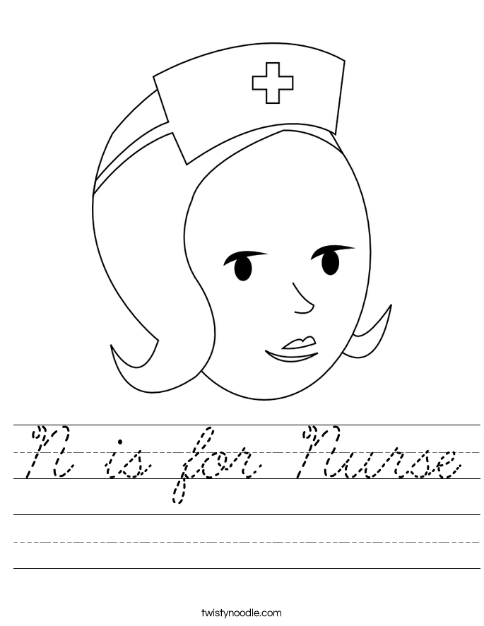 Nurse Worksheet Photos Beatlogcarnival N Is For Nurse Worksheet Cursive Twisty Noodle