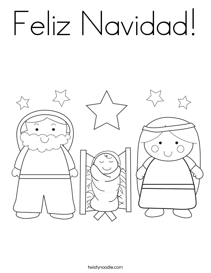 Feliz Navidad Coloring Page Twisty Noodle Feliz Navidad Coloring Page Twisty Noodle