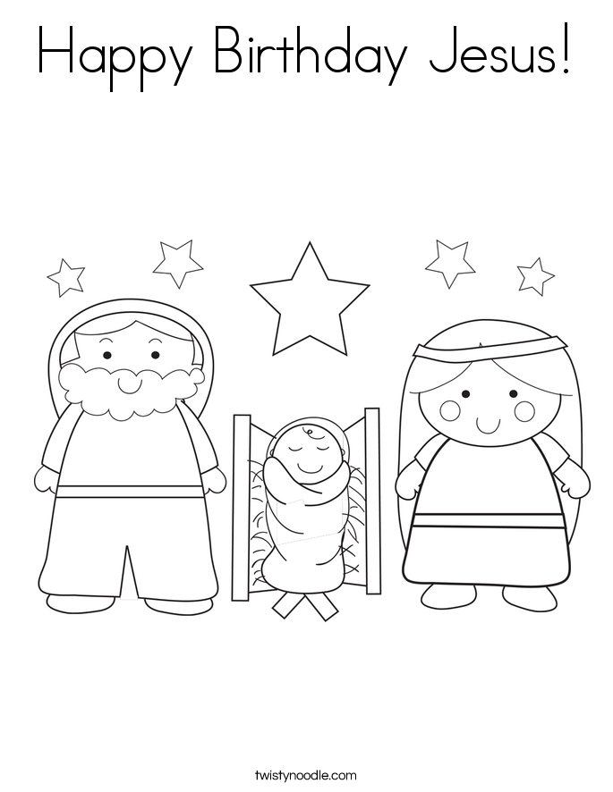 Happy Birthday Jesus Coloring Page - Twisty Noodle