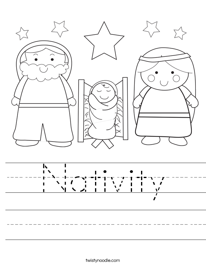 Nativity Worksheet - Twisty Noodle