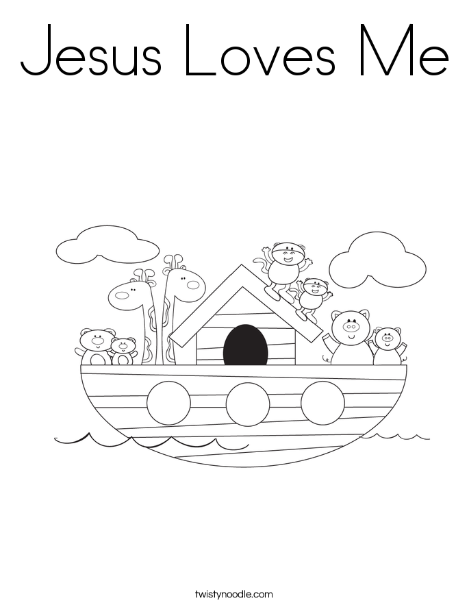 Jesus Loves Me Coloring Page - Twisty Noodle