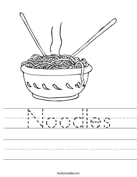 Noodles Worksheet - Twisty Noodle