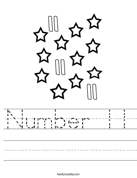 number-11-worksheet-twisty-noodle