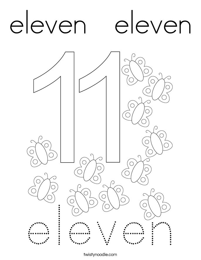 eleven eleven Coloring Page - Twisty Noodle