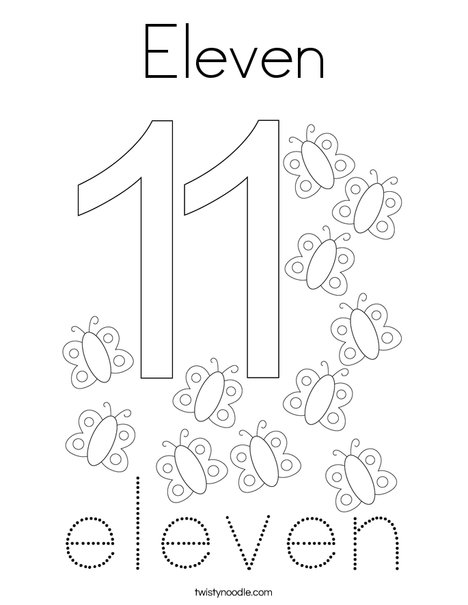 Eleven Coloring Page - Twisty Noodle