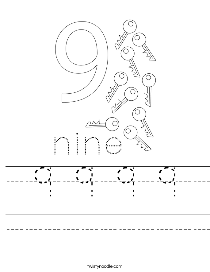 9 9 9 9 Worksheet - Twisty Noodle