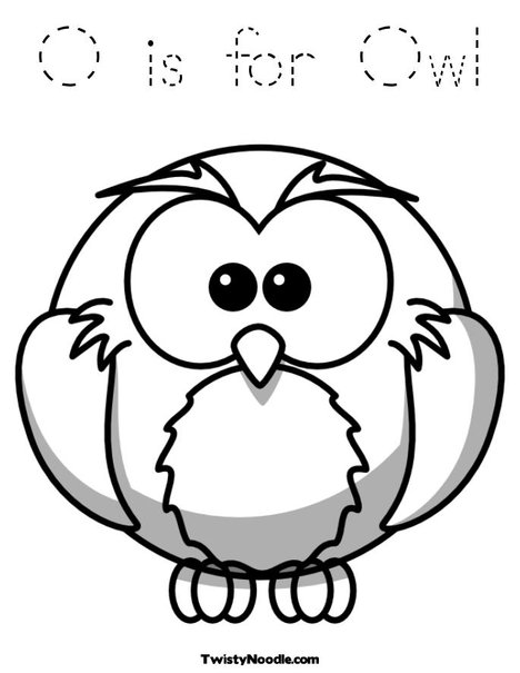 O is for Owl Coloring Page