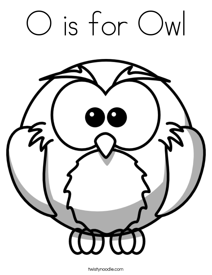 O is for Owl Coloring Page - Twisty Noodle