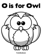 O is for Owl Coloring Page