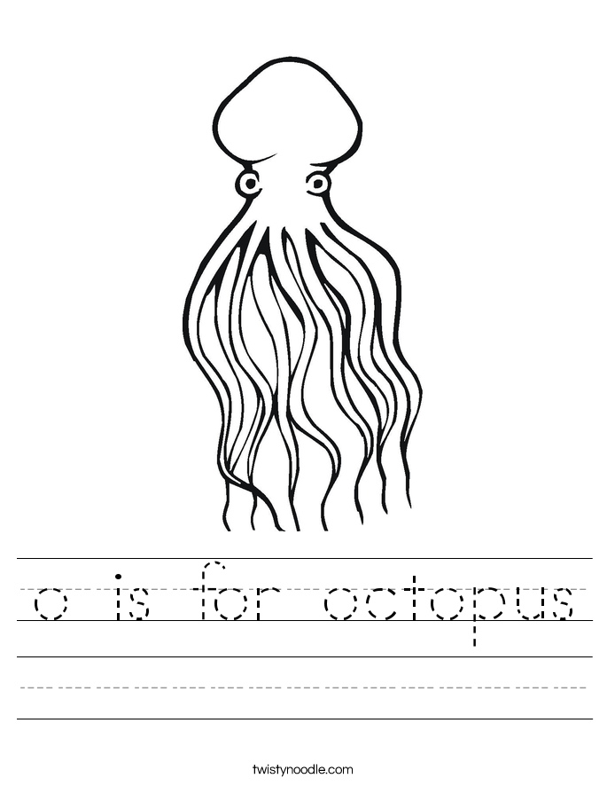 o is for octopus coloring pages - photo #16