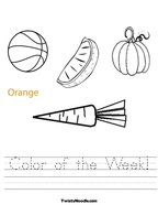 Color of the Week Handwriting Sheet