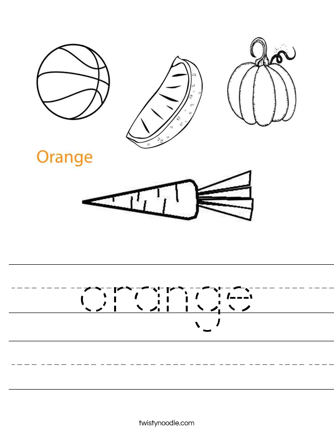 orange Worksheet - Twisty Noodle