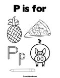 P is for Coloring Page