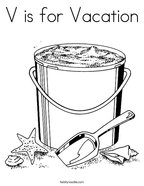 V is for Vacation Coloring Page