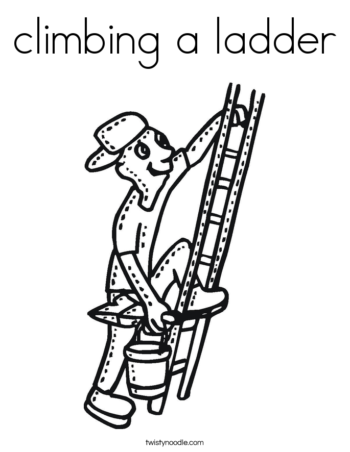 Painter on Ladder Coloring Page