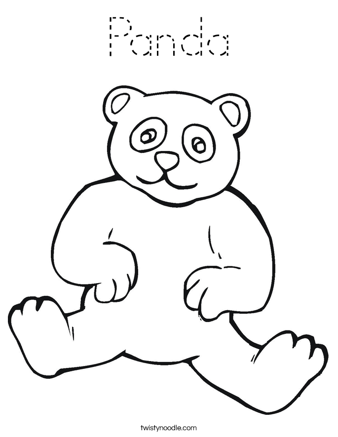Panda Coloring Page - Tracing - Twisty Noodle