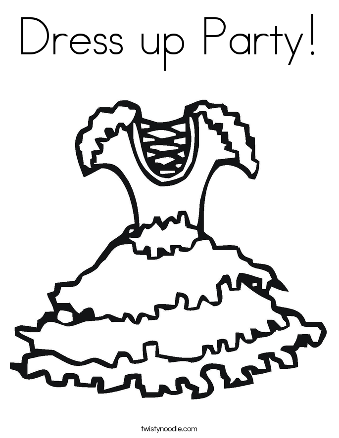 Dress up Party Coloring Page - Twisty Noodle