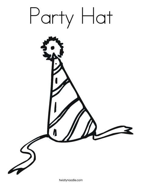Party Hat Coloring Page Twisty Noodle party-hat-coloring-page-twisty-noodle