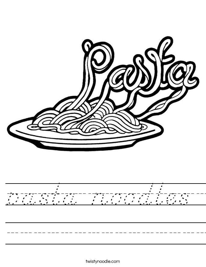pasta noodles Worksheet D #39 Nealian Twisty Noodle pasta noodles Worksheet D #39 Nealian Twisty Noodle