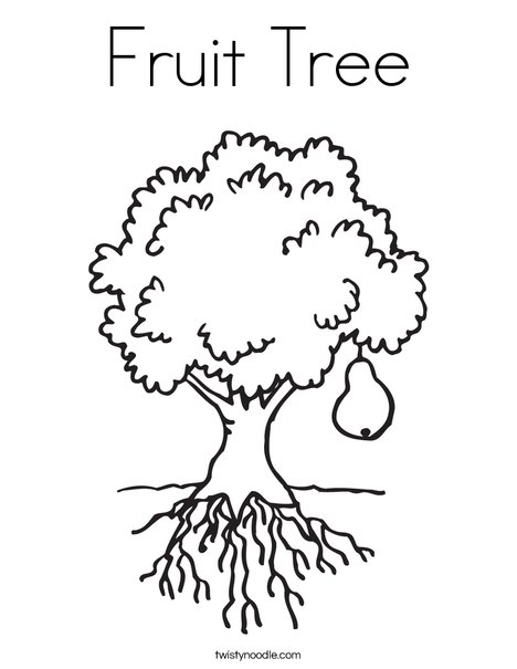 Fruit Tree Coloring Page - Twisty Noodle Fruit Tree Coloring Page - Twisty Noodle